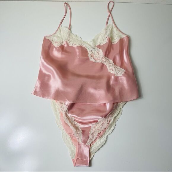 Victoria’s Secret Vintage 80s 90 Gold Label Satin Silky Cami Panty Set S M Retro - Picture 5 of 16